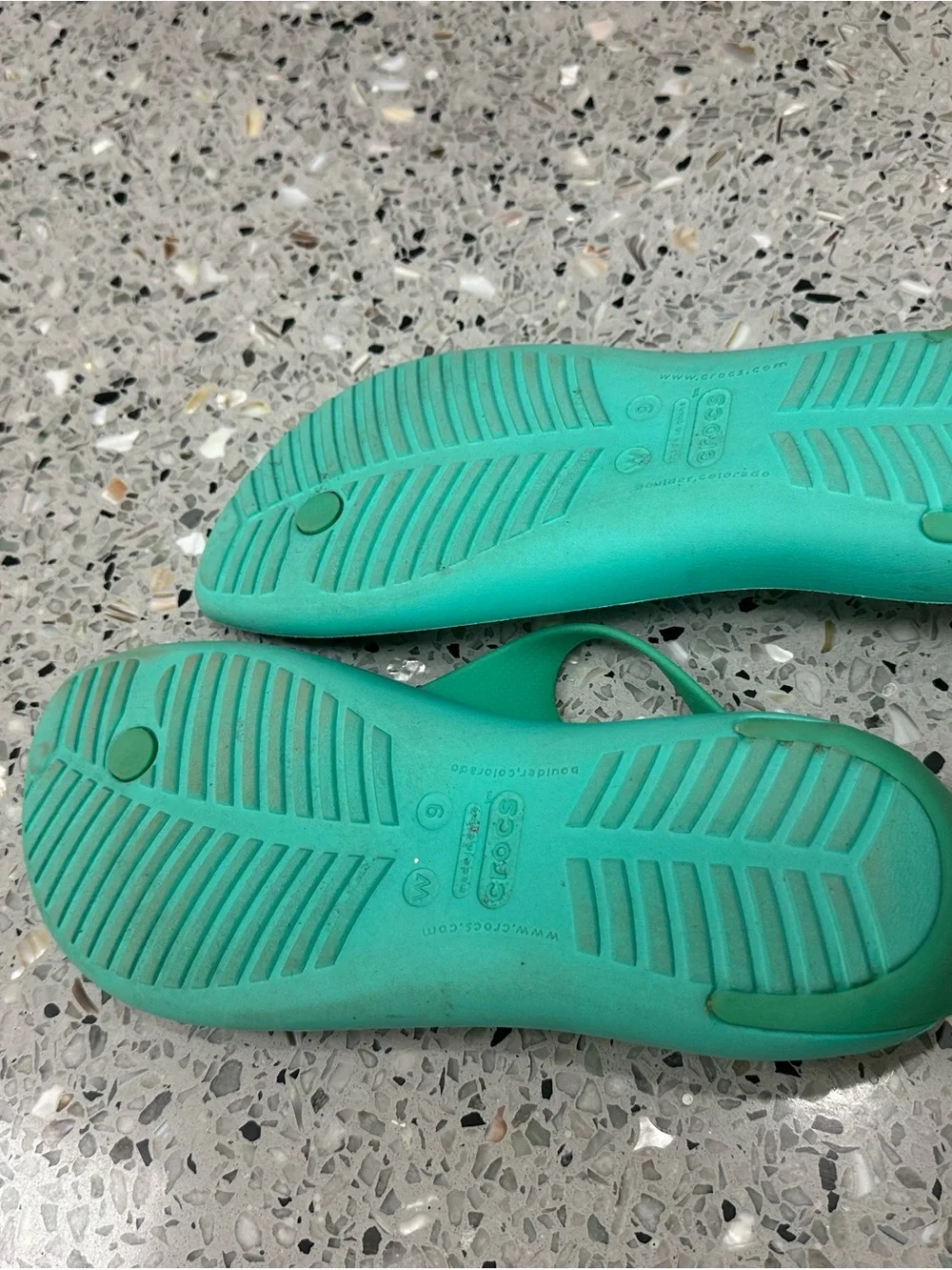 CROCS Teal Toe-Post Backstrap Sandals